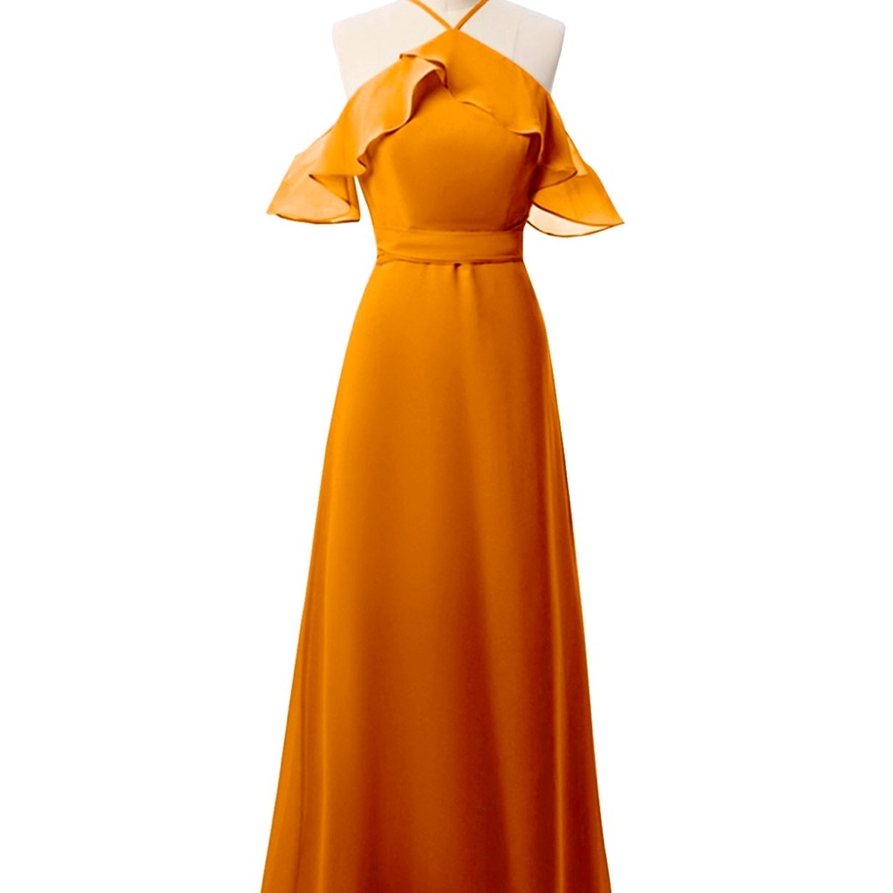 Wednova size 12, floor length, bridesmaid dress in burnt orange!